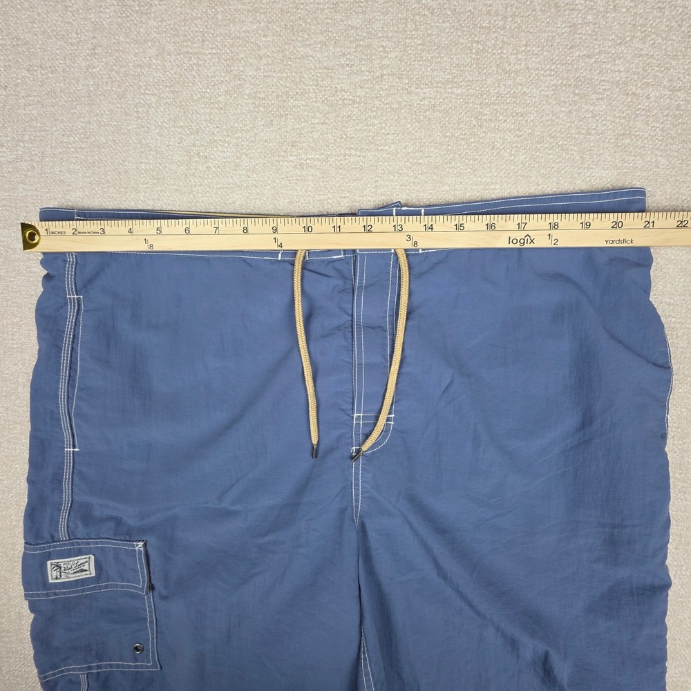 VTG Polo Ralph Lauren Mens Swim Trunks Board Shorts Cargo Pocket Yellow Pony XL - Picture 3 of 12
